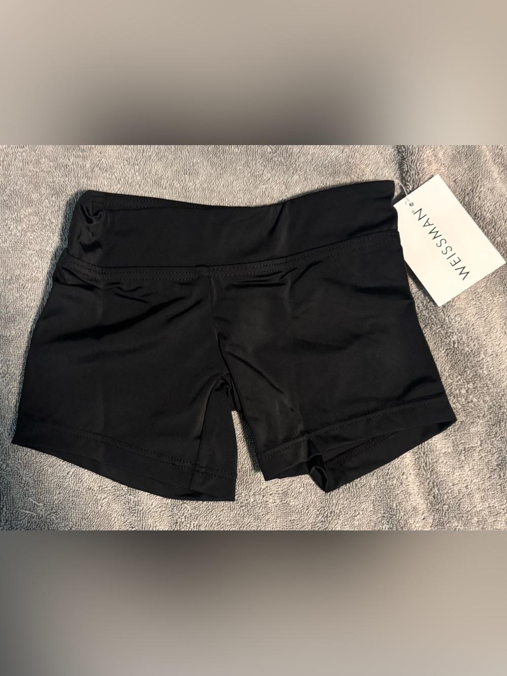 NWT Girls Weissman Black Spandex Dance Shorts For Performance Or Practice
